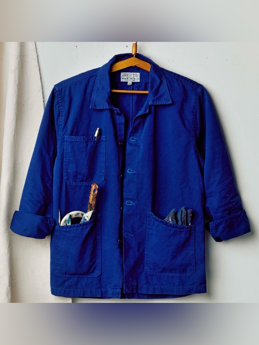 Imogene + Willie Painters Coat in Klein Blue